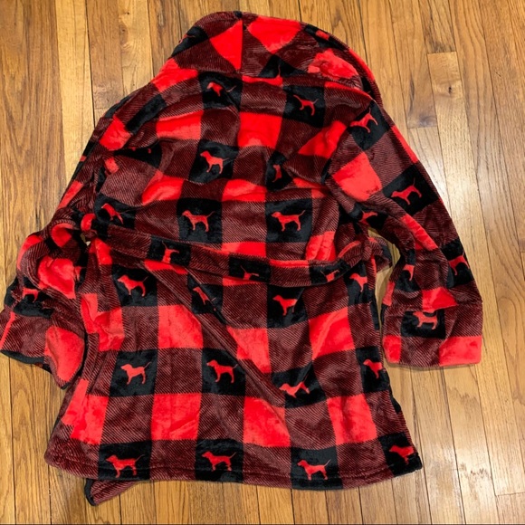 Vs pink dog red and black plaid robe - Picture 4 of 6